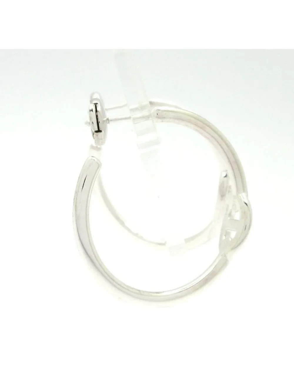 Hermes Earrings Chaine D'Ancre Enchainee Silver